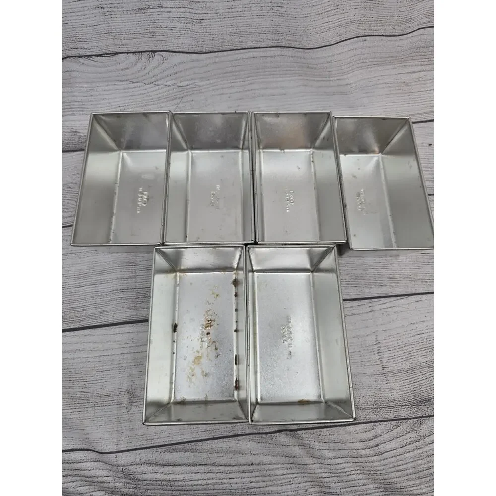 Eckoloy Silver Beauty tin bread loaf pan Mini X 6 Made In USA *read*